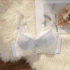 Hot Sale Pure Desire Lingerie Small Bust Push Up Gathered Design Lace Bra Set Pure Cotton Soft Sexy Ladies Underwear S-XL Hot